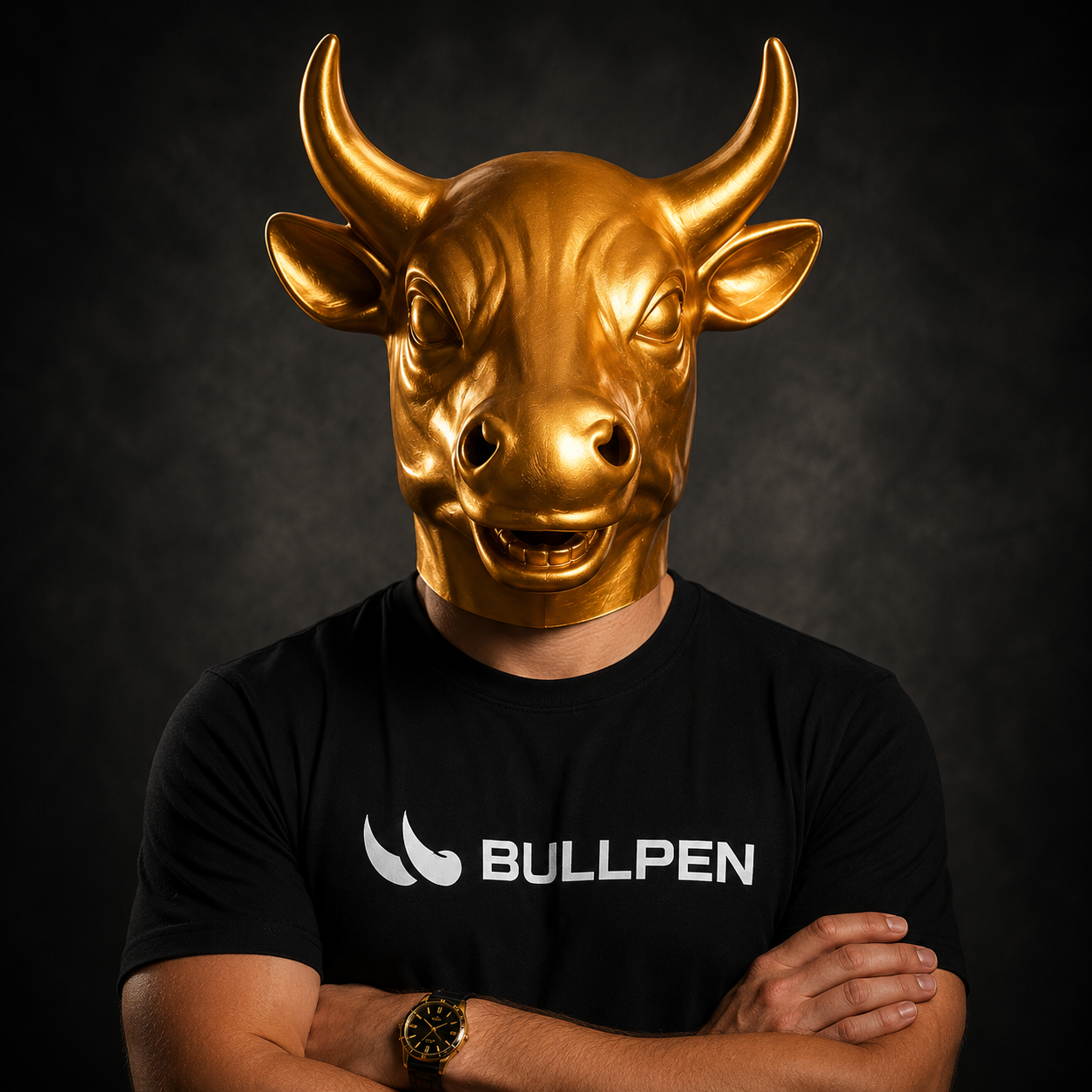 Golden Crypto Bull Premium Mask