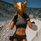Golden Crypto Bull Premium Mask