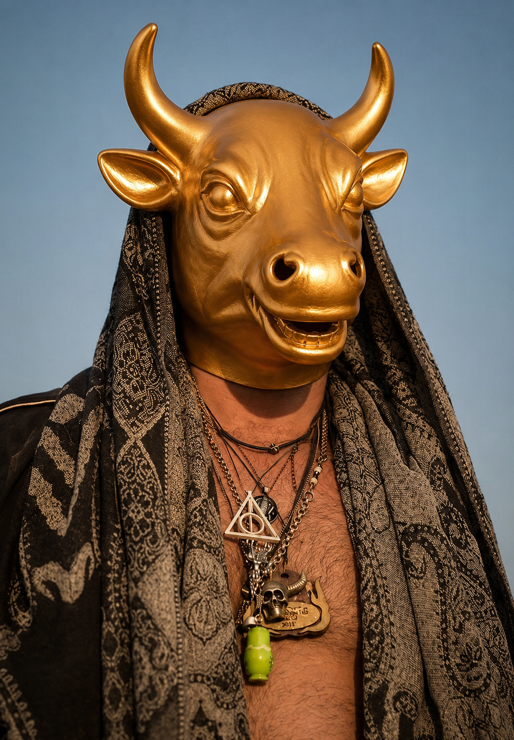 Golden Crypto Bull Premium Mask